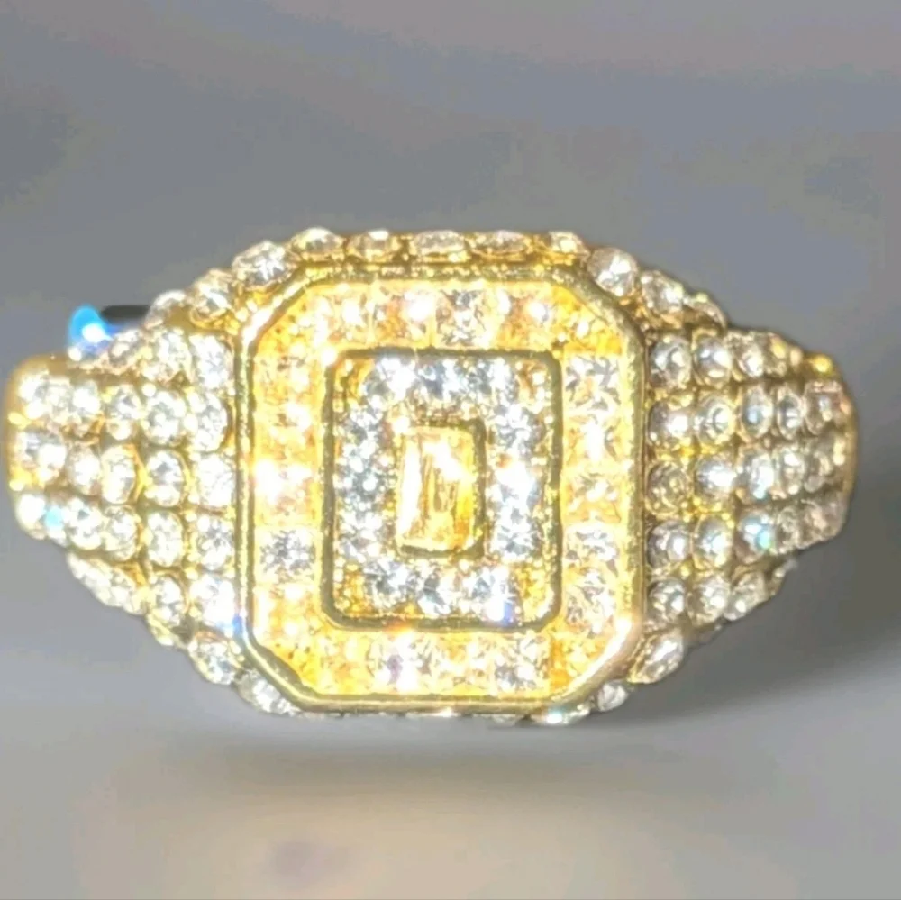 Simulated Diamond Mens Engagement Wedding Band Ring 2Ct 14k Yellow Gold Plated